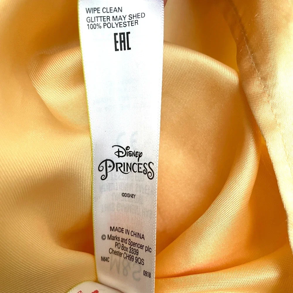 Disney Princess Gold Belle Dress Rose Costume Girls Size 3-4Y Dress Up Gown